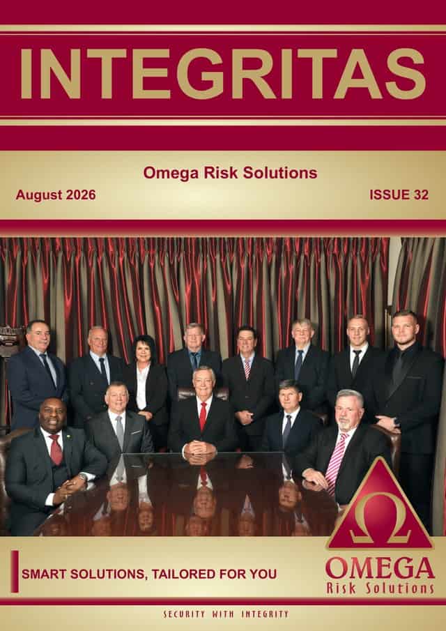 Integritas magazine cover, Issue 32, August 2026 — Omega Risk Solutions